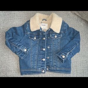 Kids denim sherpa jacket